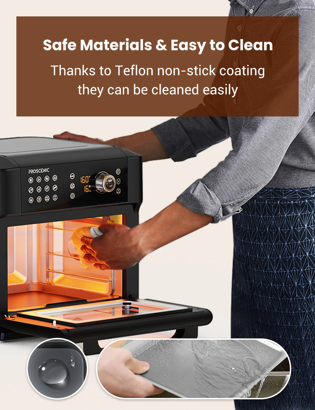 [EU Direct]  T31 Air Fryer Oven 1700W 15L Digital Air Fryer Oven with Rapid Air Circulation LED Touchscreen & APP/ALEXA Control 12 Preset Programs 100+ Online Recipes