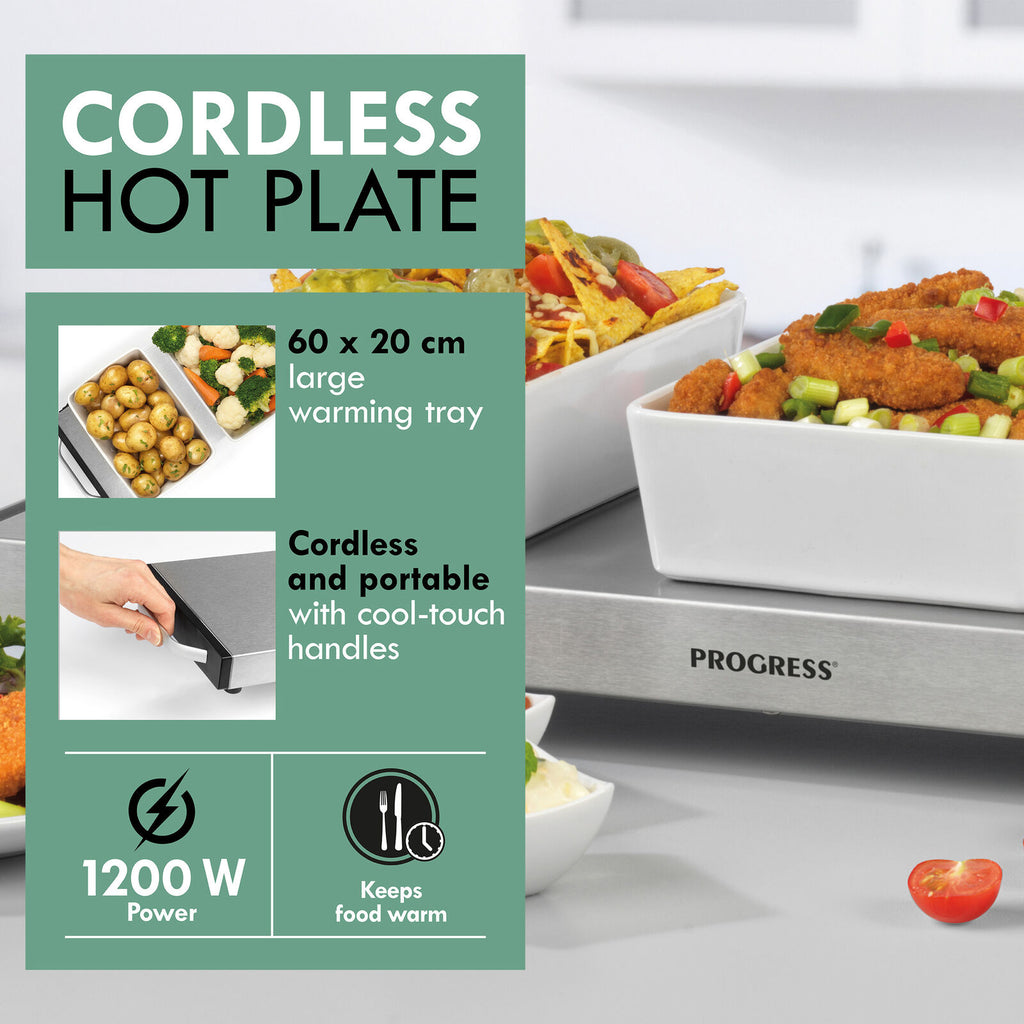 Progress Hot Plate Food Warmer Buffet Server Warming Tray Cordless (Open Box)