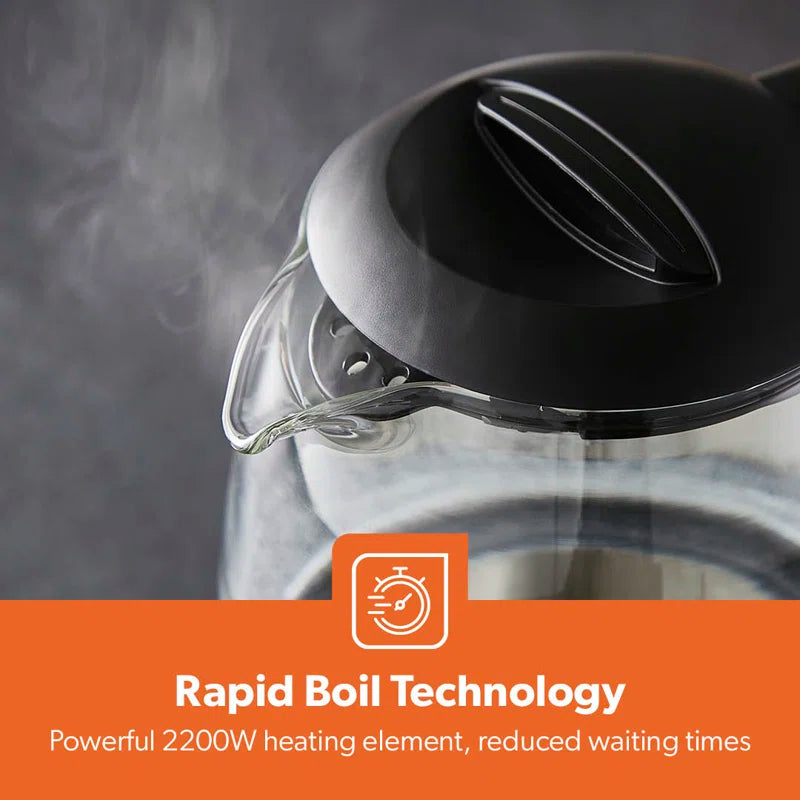 Illuminating Electric Glass Kettle 1.7L Cordless Jug Kettle with Stainless Steel Heating Element 2200W