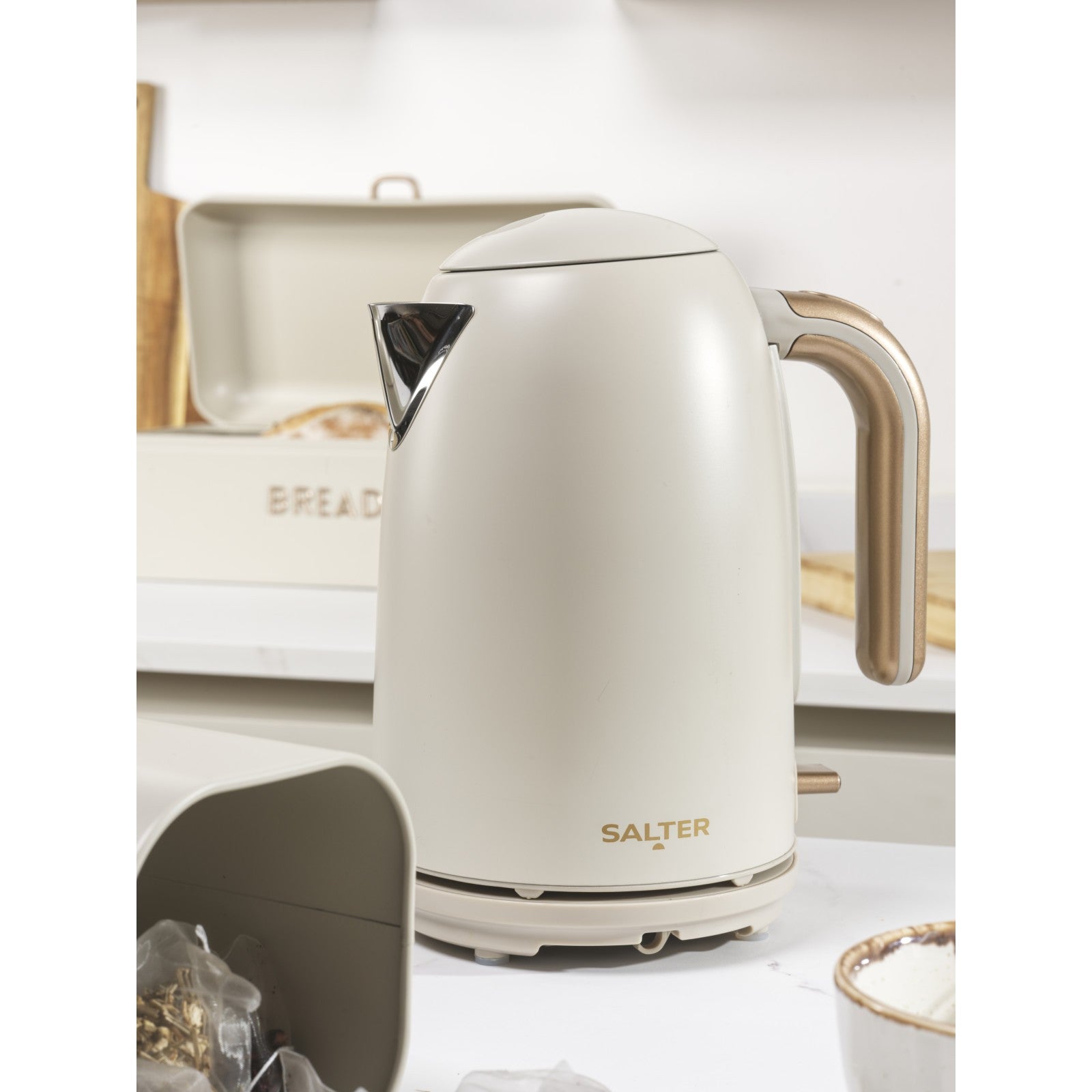 Salter Stone Pebble Kettle & 4-Slice Toaster Set, 1.7L, Fast Boil, Wide Slots