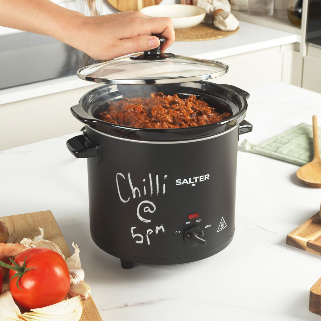 Salter Chalkboard Slow Cooker 3.5L Keep Warm Function 3 Heat Setting Family Size
