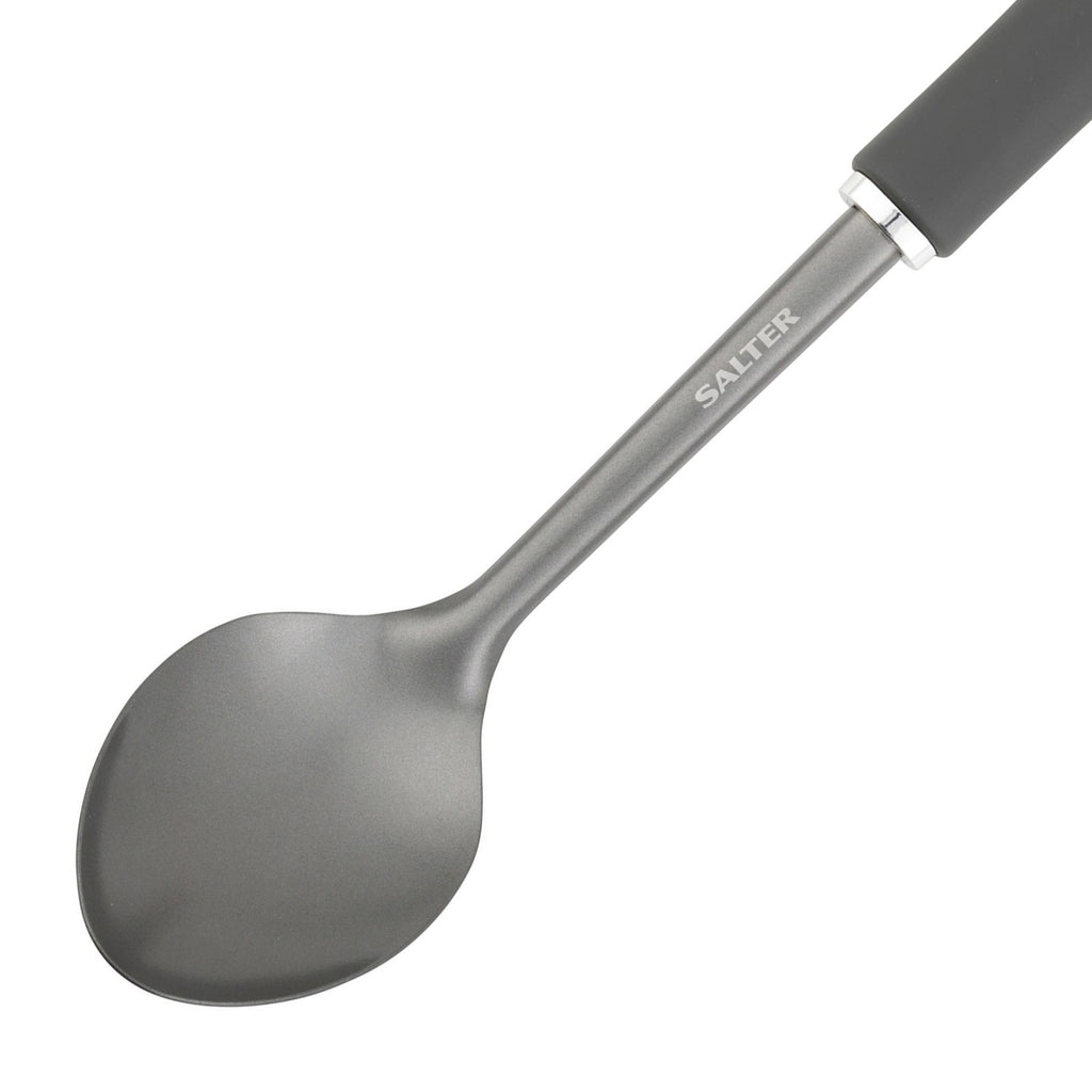 Salter Solid Spoon Serve Cooking Kitchen Utensil Nonstick Easy Clean Cosmos Grey