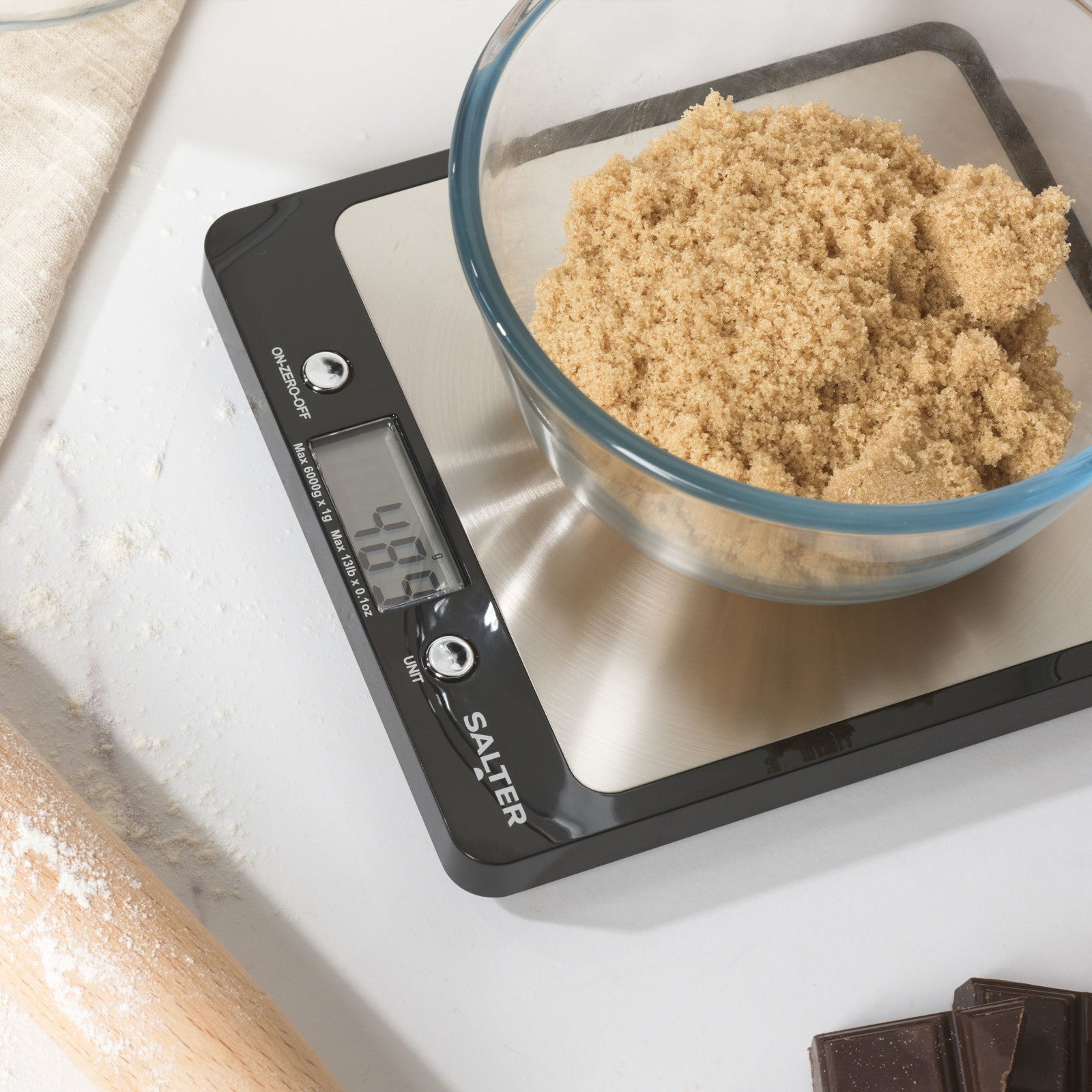 Salter Kitchen Scale Digital Stainless Steel Platform Cooking Scale Black Evo