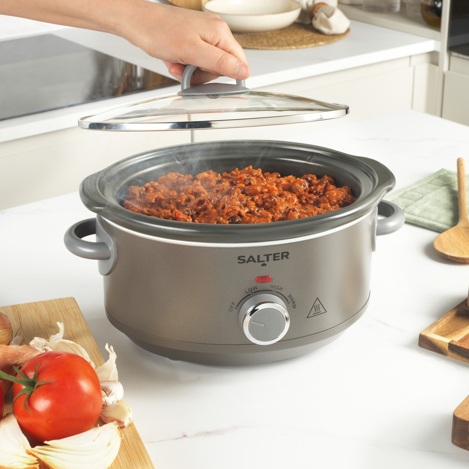 Salter Cosmos 3.5L Slow Cooker 3 Heat Settings/Keep Warm for Family Cooking 200W