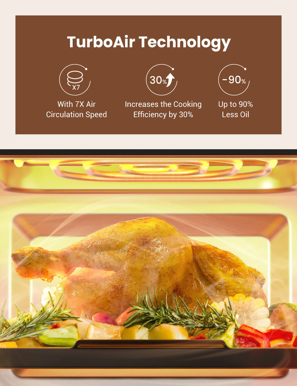 [EU Direct]  T31 Air Fryer Oven 1700W 15L Digital Air Fryer Oven with Rapid Air Circulation LED Touchscreen & APP/ALEXA Control 12 Preset Programs 100+ Online Recipes