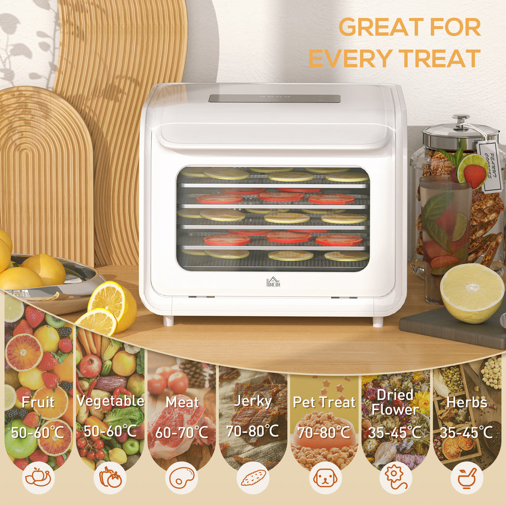 6 Tray Food Dehydrator with Adjustable Temperature, Timer, Freeze Dryer
