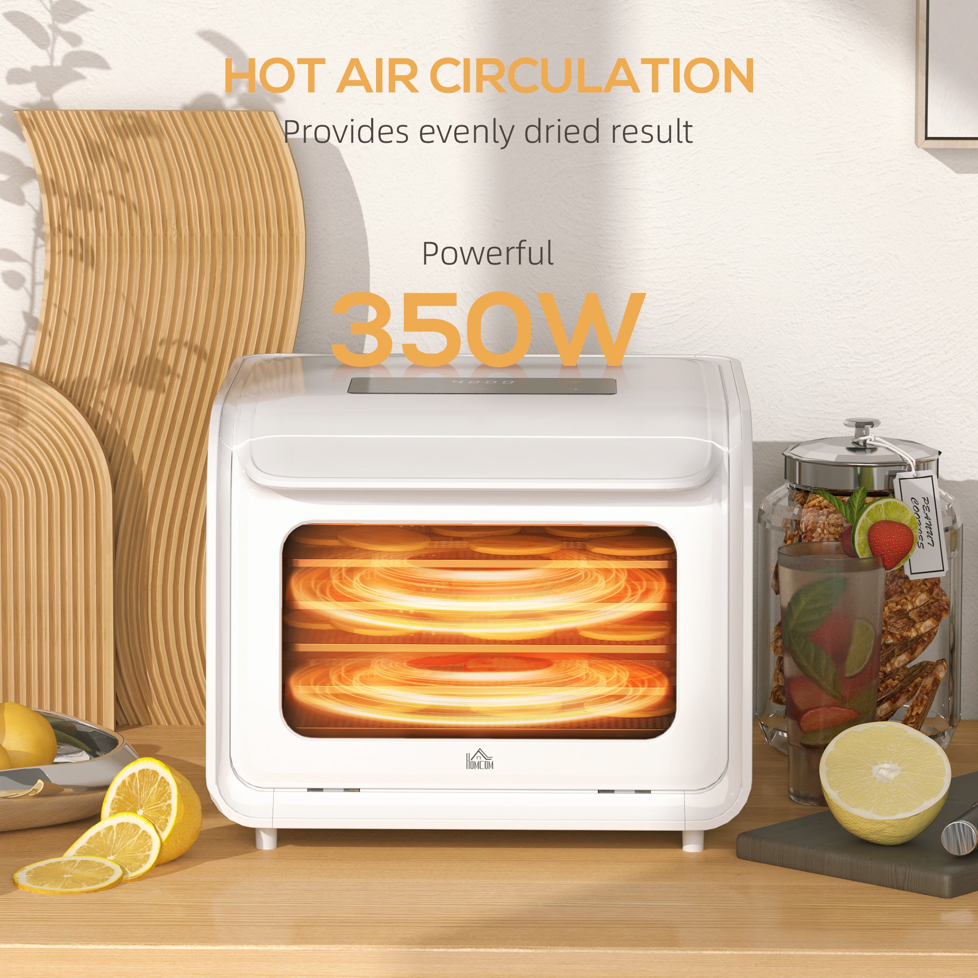 6 Tray Food Dehydrator with Adjustable Temperature, Timer, Freeze Dryer