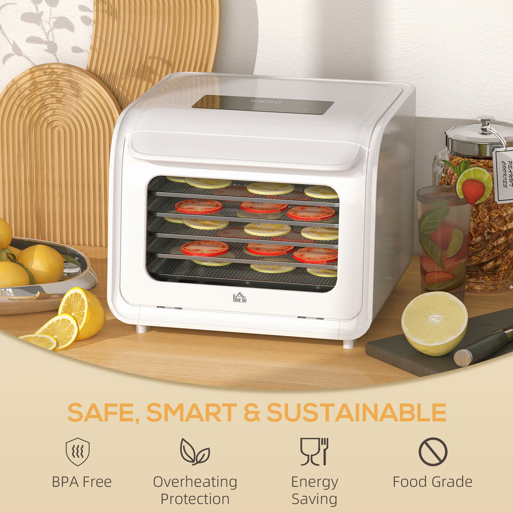 6 Tray Food Dehydrator with Adjustable Temperature, Timer, Freeze Dryer