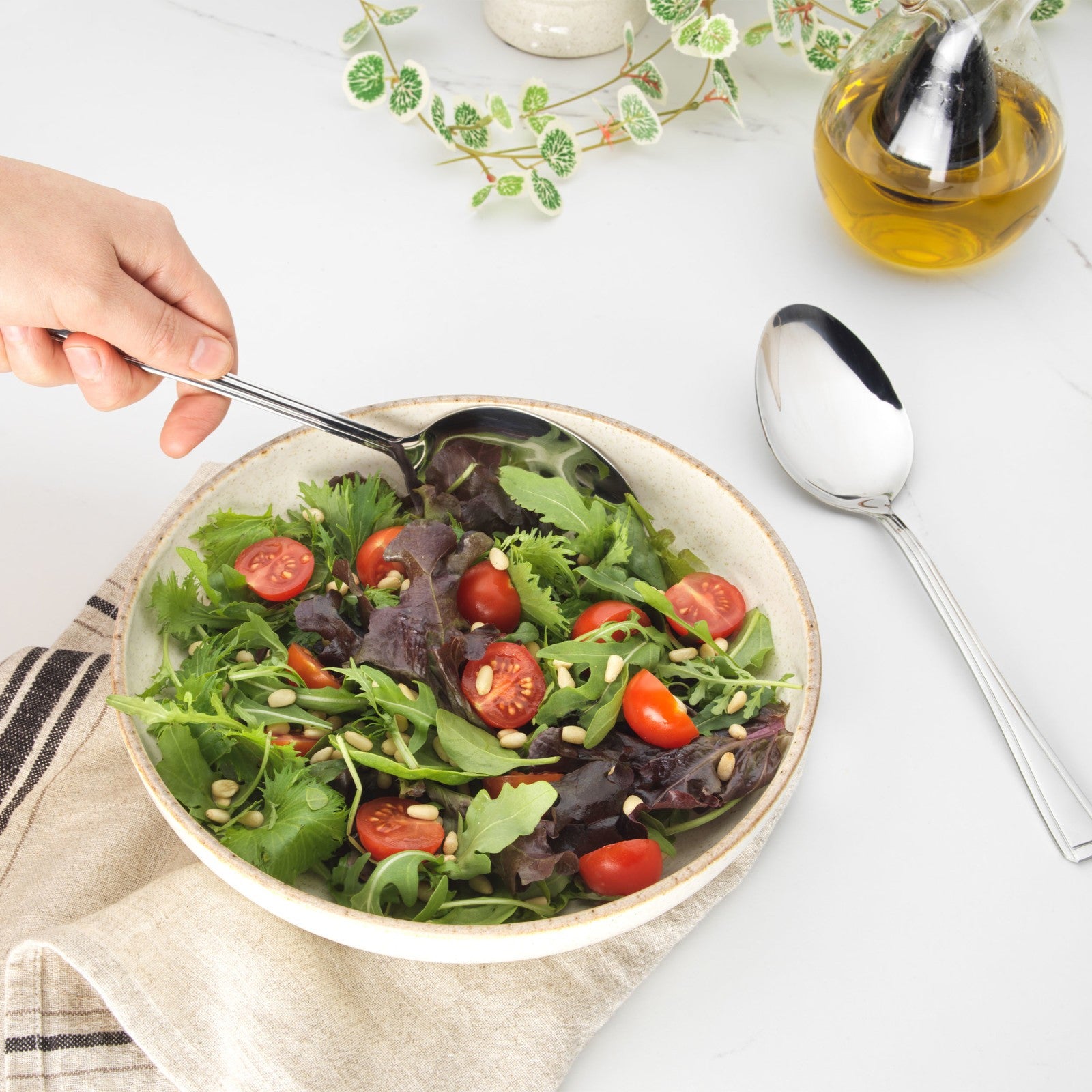 Salter Serving Spoon Stainless Steel Salad Dessert Pasta Server 2 Piece Buxton