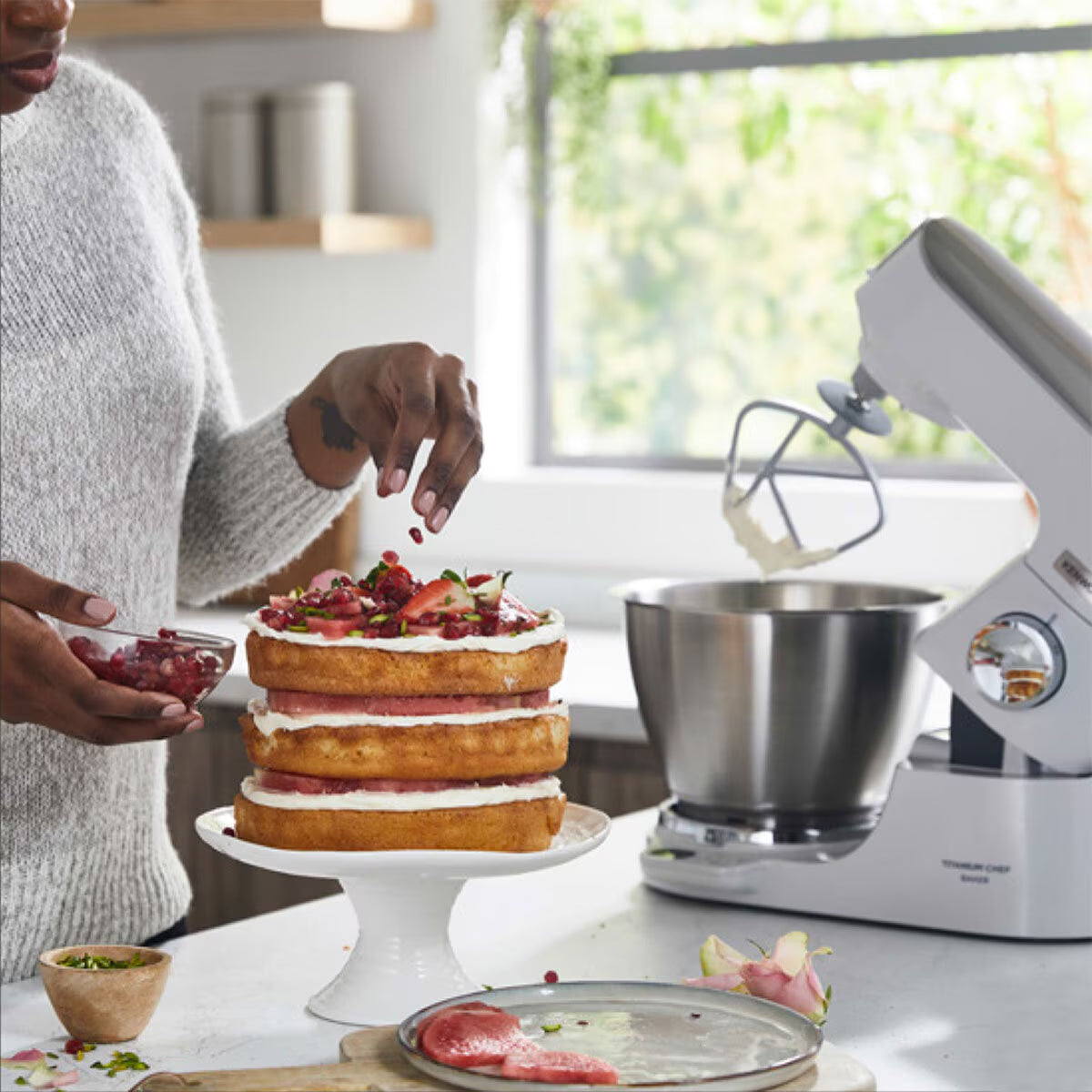 Titanium Chef Baker Stand Mixer - White, KVC65.001WH