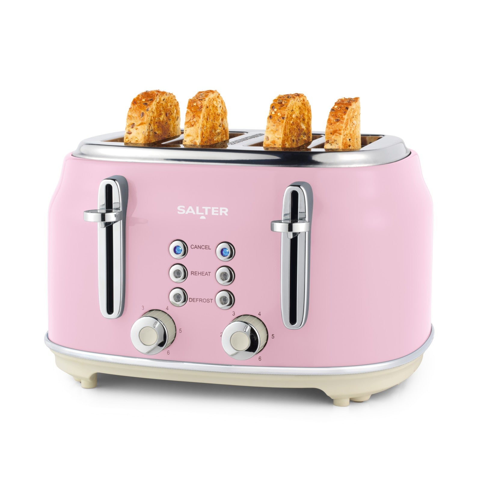 Salter Retro 3-Piece Countertop Set Espresso Machine, 1.7L Kettle & Toaster Pink