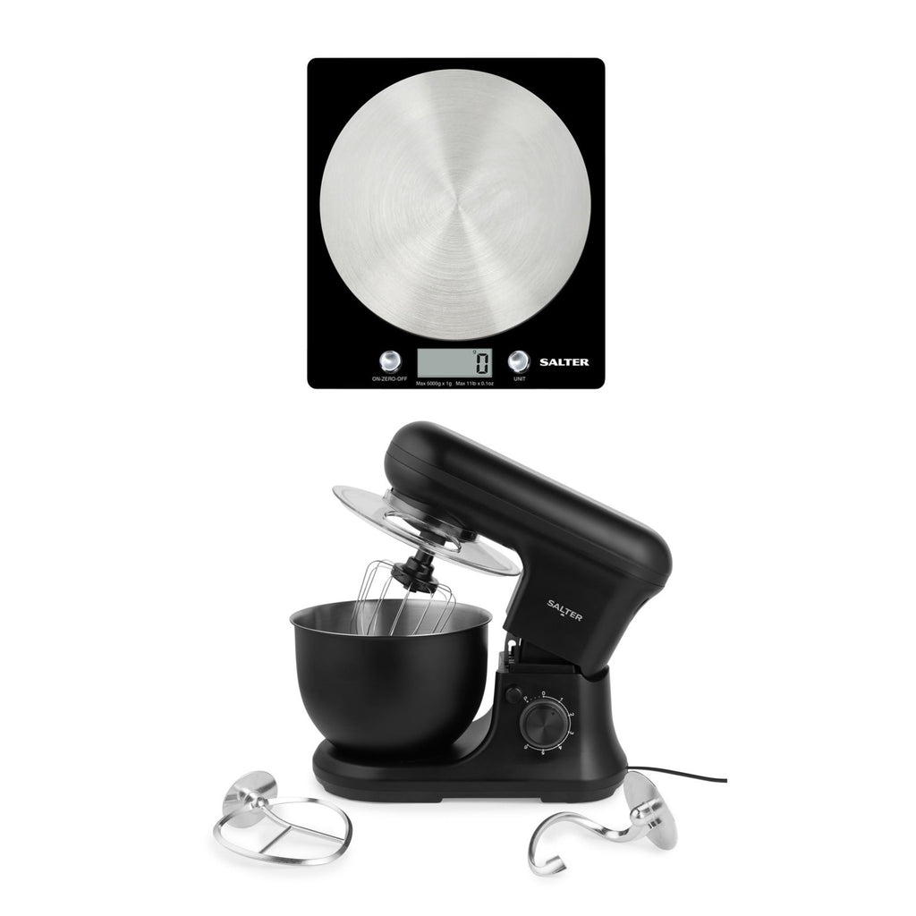 Salter Digital Kitchen Scale & Stand Mixer Stainless Steel for Cooking/Baking