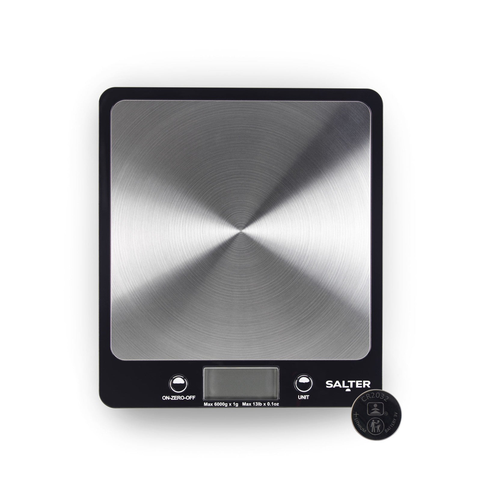 Salter Kitchen Scale Digital Stainless Steel Platform Cooking Scale Black Evo