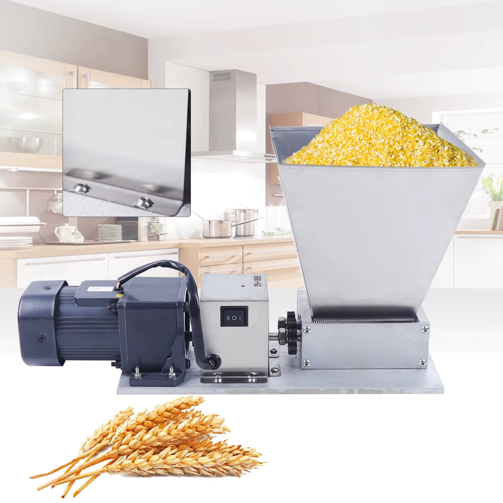 60W Electric Grain Grinder,75Rpm Large Capacity Home Grinding Tool,Food Processor Crops Grain Mill,Crushing Feed Mill,220/110V