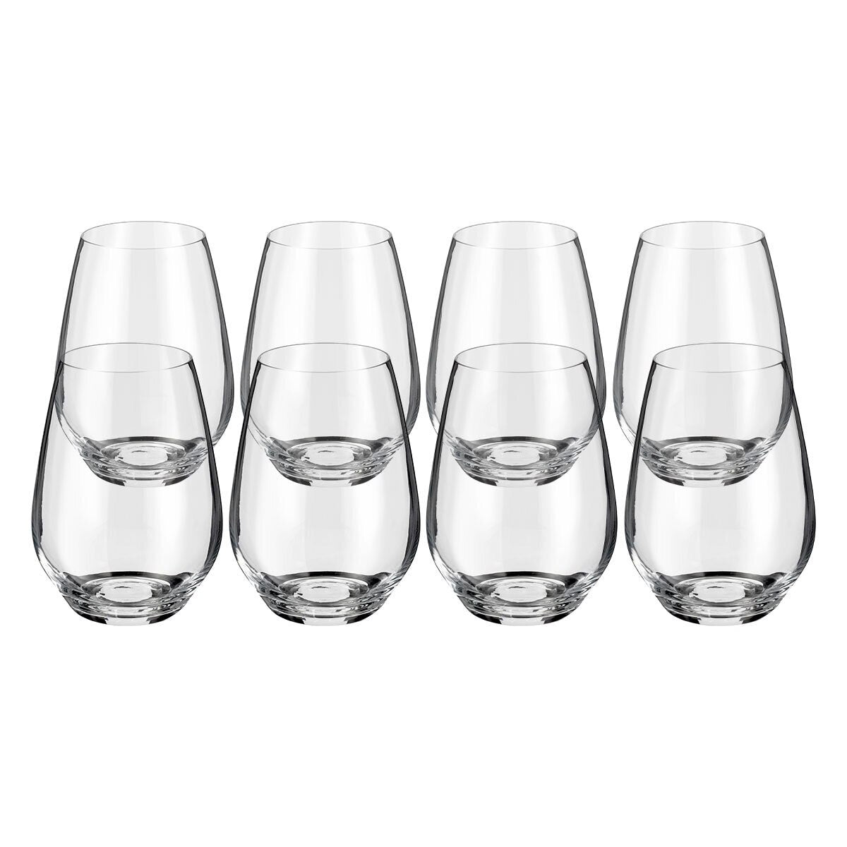 Crystalline Stemless Wine Glasses, 540Ml, 8 Pack