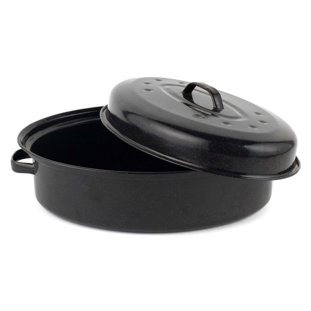 Salter Self-Basting Roaster 36 Cm Romano Vitreous Enamel Dishwasher Safe Black