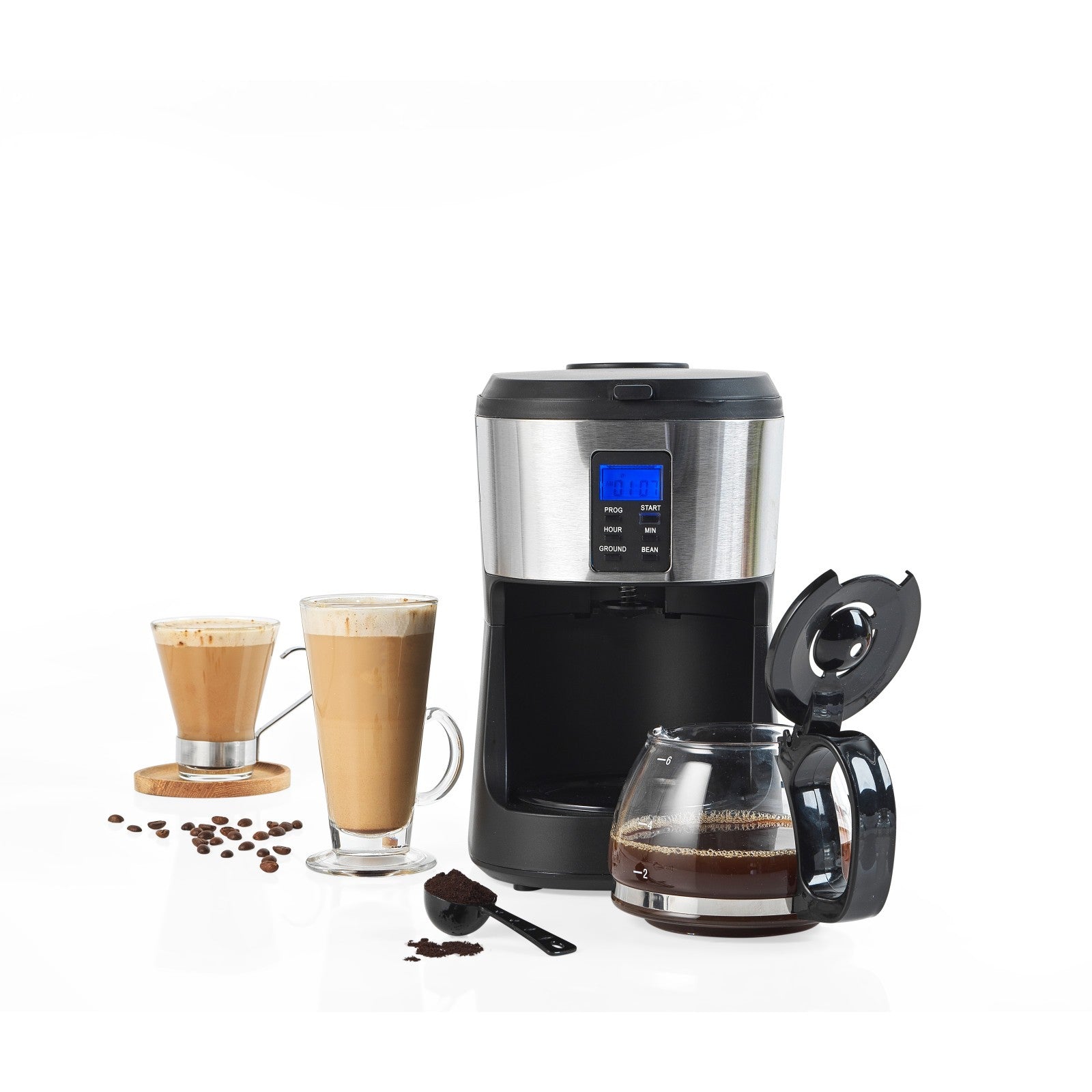Salter Coffee Maker Machine Caffé Bean to Jug Grind & Brew with 750Ml Carafe