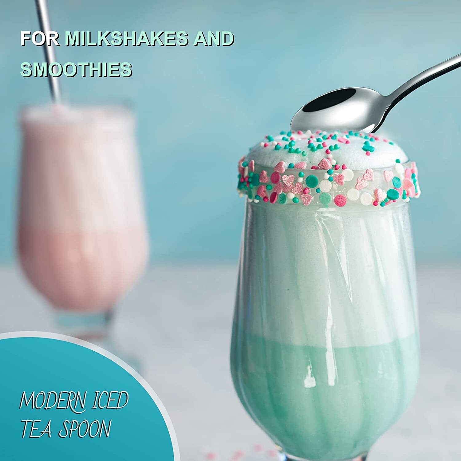 Latte Spoons – Long Handle Coffee, Dessert & Ice Cream Sundae Spoons, High Quali