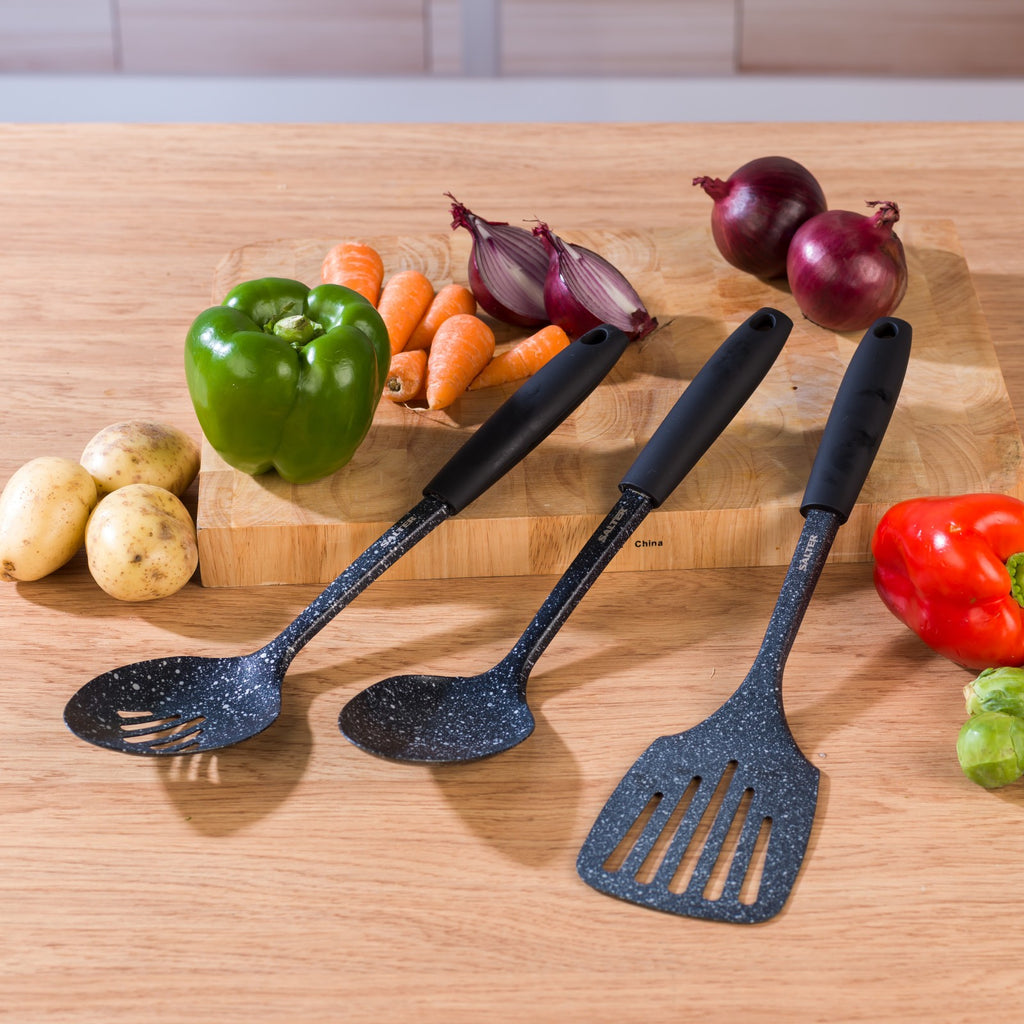 Salter Kitchen Utensil Set Solid Spoon Slotted Spoon Slotted Turner Megastone